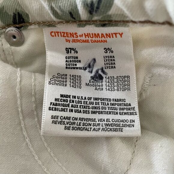 Citizens of Humanity Mandy High Waist Retro Slim Roll Up Floral Jeans - Size: 25 - Picture 8 of 14